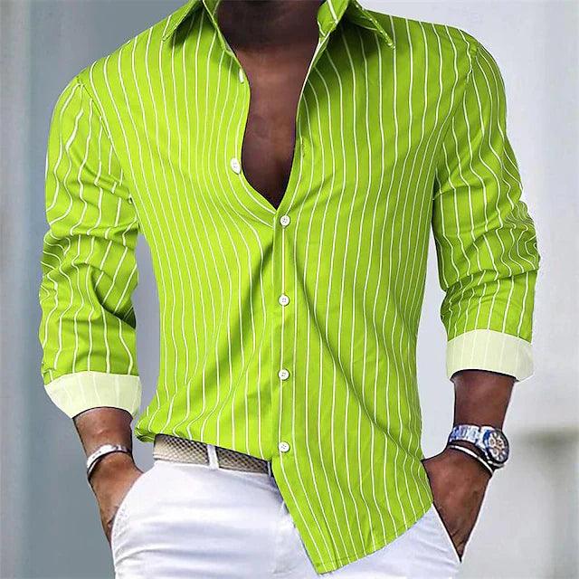 Bold Stripe Poplin Shirt | Slim Fit | Vibrant Smart Casual