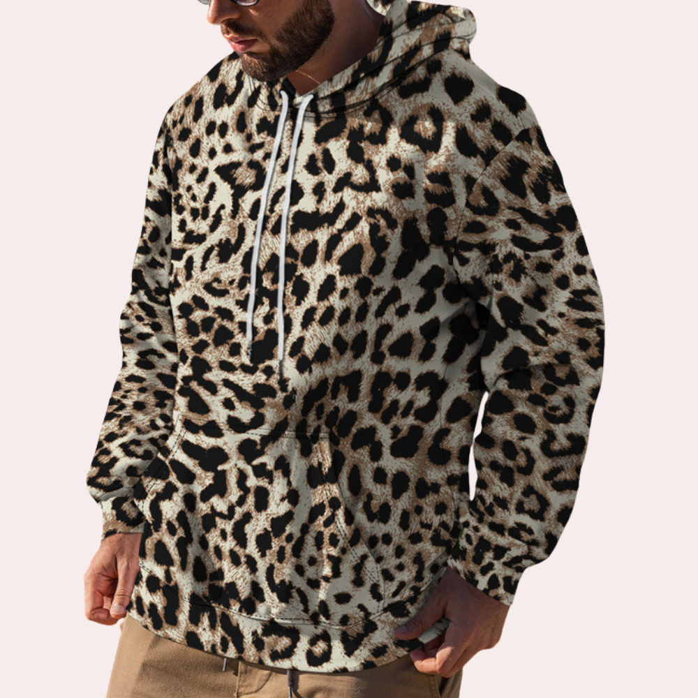 Hoodie Heren | Katoenmix | Luipaardprint & Streetstyle Vibe